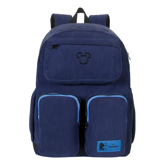 Mochila De Costas Juvenil Escolar Mickey Cotelê - Xeryus Cor Azul