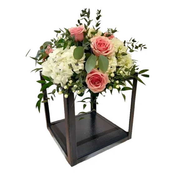 Centro De Mesa Fanal Cubo De Hierro Porta  Velas /decoracion