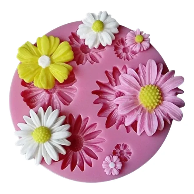 Molde Silicona Flor Margaritas Gerberas