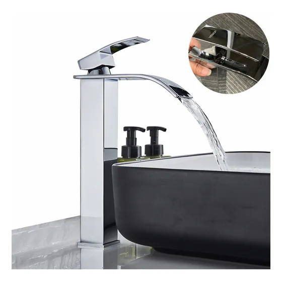 Grifo Mezclador De Agua Monomando Alto Para Lavabo Baño