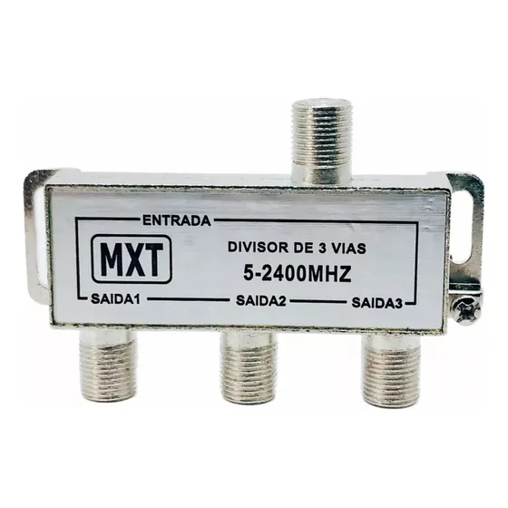Divisor De Antena 3 Saídas Universal Uhf Vhf Digital A Cabo