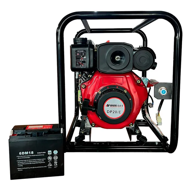 Motobomba A Diesel 5.5hp 2x2 Con Arranque Electrico Shimaha