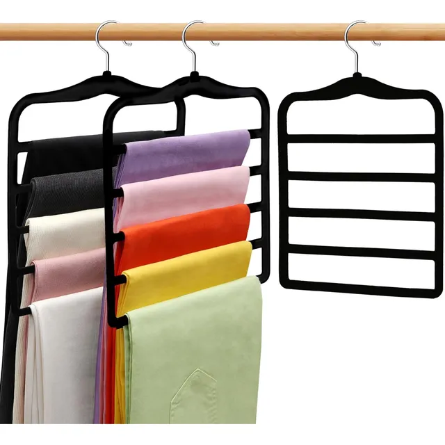 Percha Pantalon Antideslizante Organizador Terciopelo X3