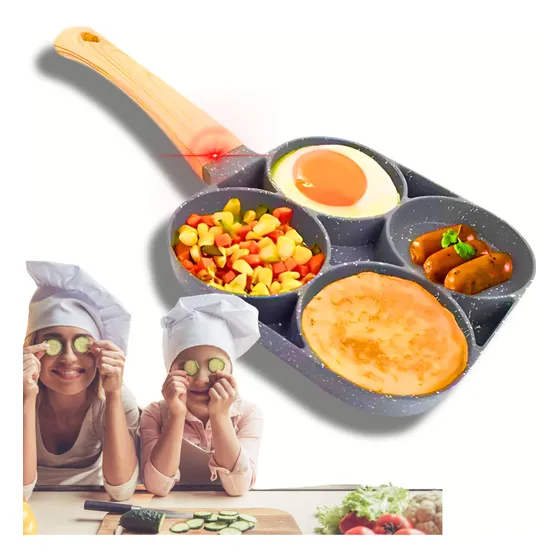 Sarten Antiadherente Cuatro Puestos Para Huevos Arepas Crepe