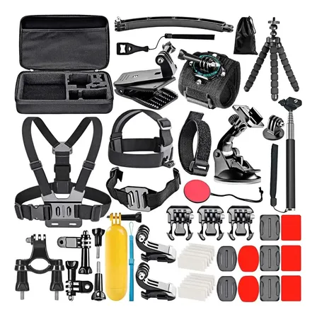 Kit Aventura Acessorios P/ Gopro Hero 4-13 Mosquetão Bastão