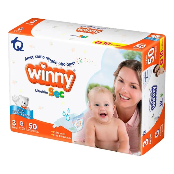Pañal Winny Sec Etapa 3 Pqtex - Unidad Género Sin género Tamaño Grande (G)