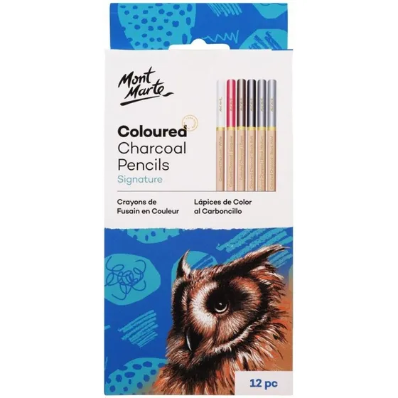 Set De 12 Colores Carboncillo Mont Marte