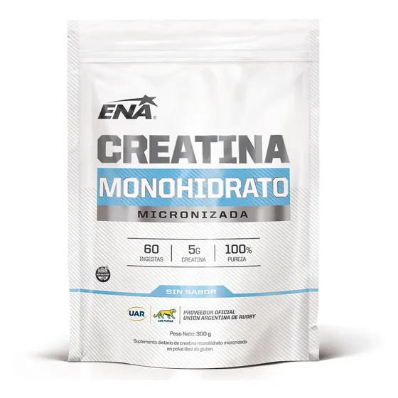 Suplemento en polvo ENA Sport Creatina Monohidrato 100% Pura en Doypack de 300g sabor Neutro Micronizada