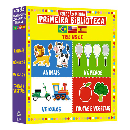 Box Com 4 Livros - Minha Primeira Biblioteca Trilingue - Com Ilustrações Box Com 4 Livros - Minha Primeira Biblioteca Trilingue - Com Ilustrações
