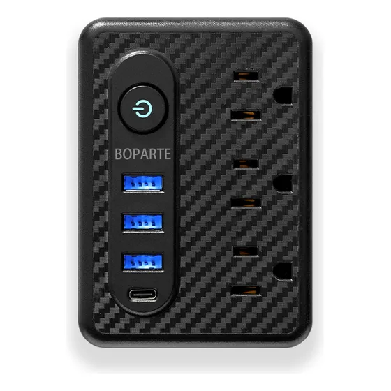 Adaptador De Pared Multicontactos, 3 Tomas, 3 Usb, 1 Tipo C