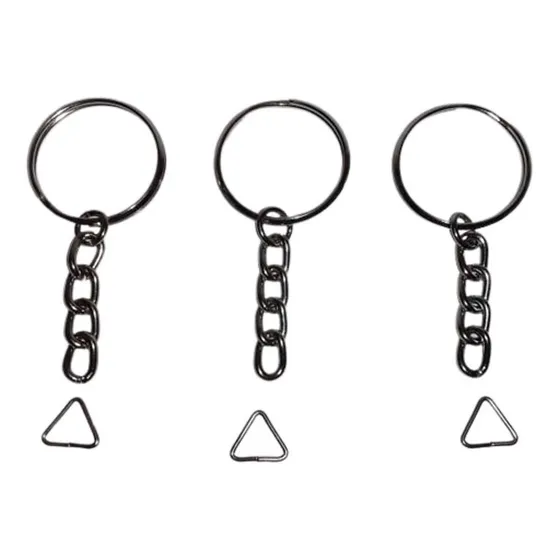 Argolla Aro De Metal Con Cadena Y Triangulo 25mmø 25unidades
