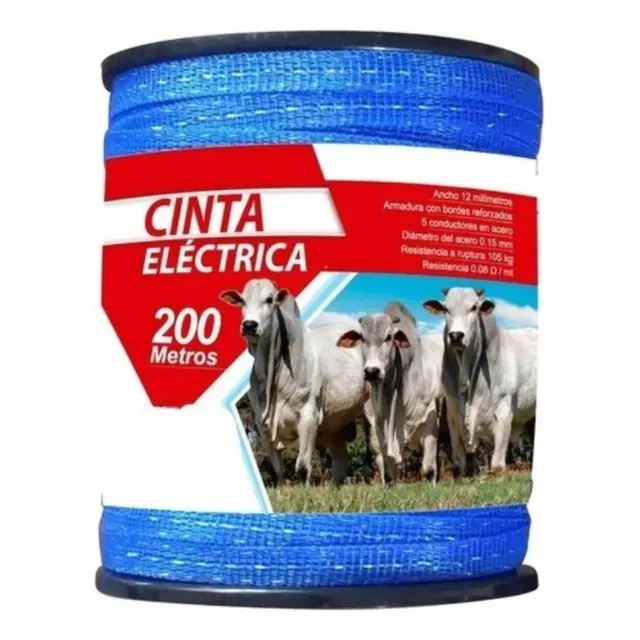 Cinta O Cordon Electrica Ganadera 200 Metro/ 12 Mm Eléctrica