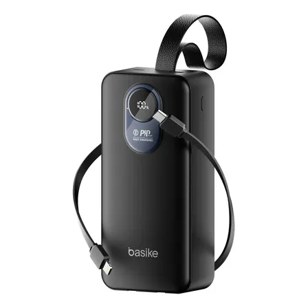 Power Bank 30000mah Portátil Carga Rápida Leve Seus Cabos Embutidos Usb-c E O Display Prático Carregamento Rápido 22.5w Para iPhone Samsung E Mais Essencial Para Viagem Preto Preto-30000mah