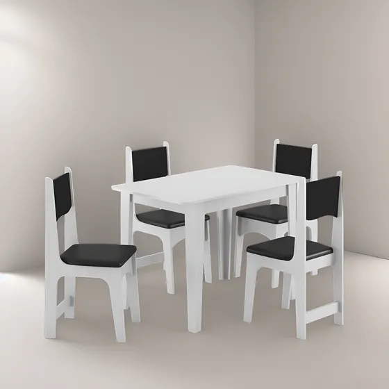 Juego De Comedor Mesa Rectangular Cocina Living  + 4 Sillas
