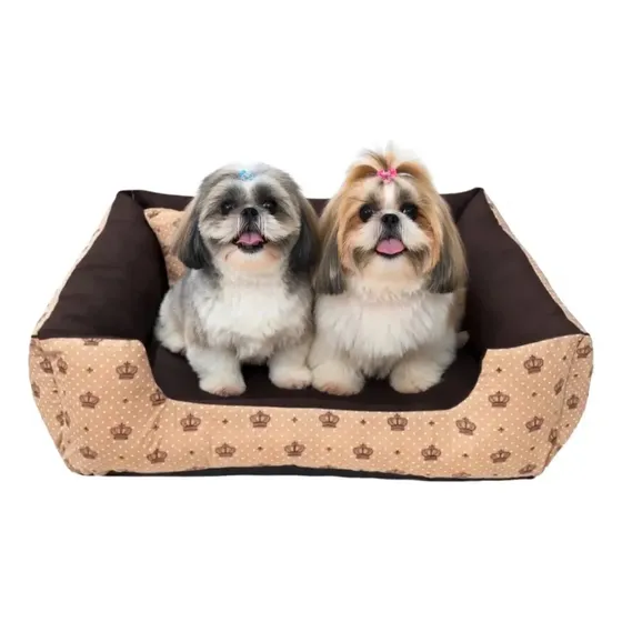 Cama Pet Cachorro E Gato Com Até 10 Kg Tam M 60x60 Lavavel Cor Marrom Patinhas