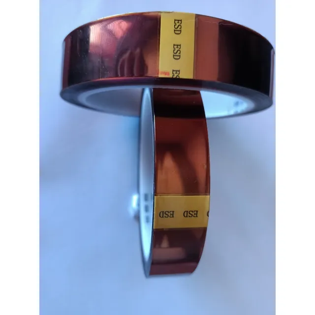 Cinta Kapton Con Antiestatica 77 Mm X 33 Metros, Pack 10 Pzs
