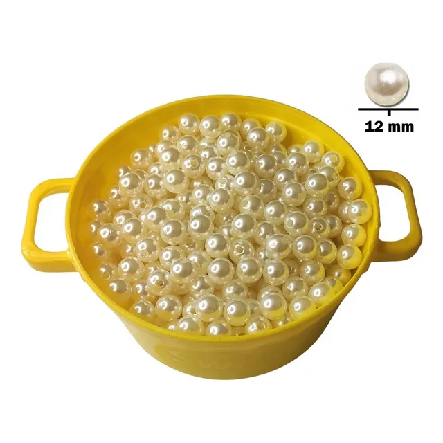 Perola Abs 8mm 10mm 12mm 14mm Com Furo Pacote 500 Gramas