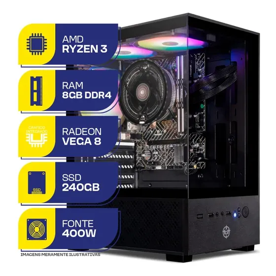 Pc Gamer Mancer MCL-Gamer-MKT-62870 Processador Amd Ryzen 3 3200g