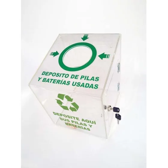 Contenedor  Reciclaje De Pilas Y Baterías  O Tapas Plásticas