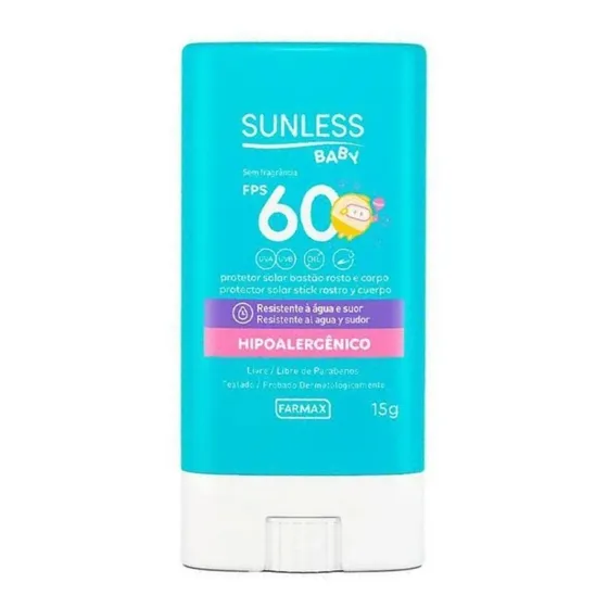 Protetor Solar Infantil Bastão Rosto Fator 60 Hipoalergenico