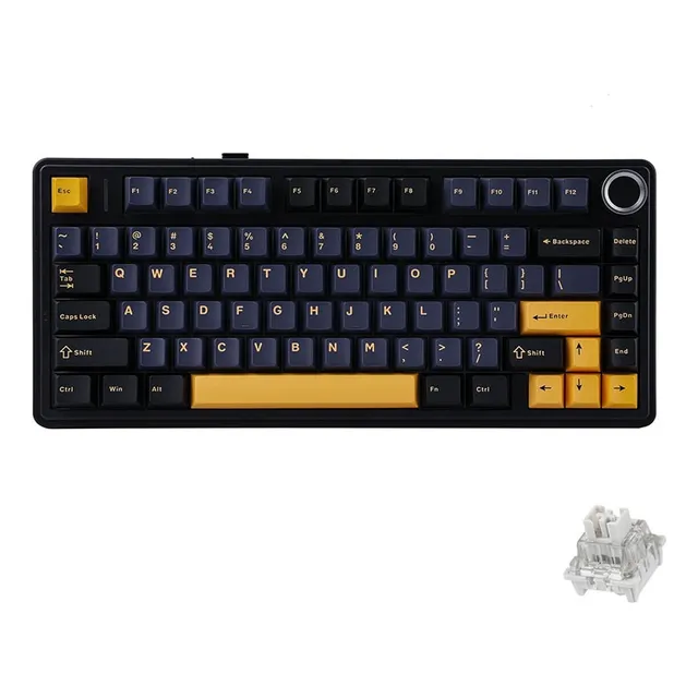 Teclado Aula F75 Inalámbrico Rgb Personalizado Con Junta De Teclado Thunder Black Idioma Inglés Us