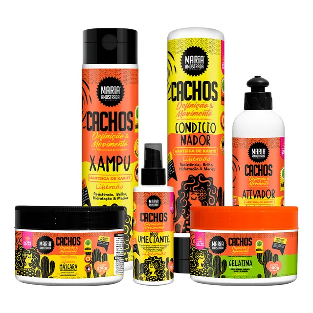 Kit Cachos Maria Amostrada Nutrição Brilho Definição 2a A 4c