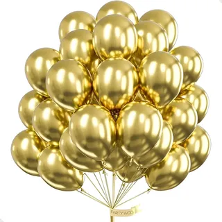 Bexiga Balões Pérola Metalizado Festa 50 Un Nº9 Polegadas Cor Dourado