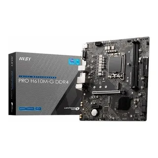 Placa Mae Msi Pro H610m-g, Ddr4, Socket Lga 1700, Matx Cor Preto Placa Mae Msi Pro H610m-g, Ddr4, Socket Lga 1700, Matx Cor Preto