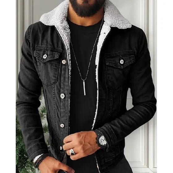 Chaqueta Vaquera Acolchada De Invierno Para Hombre