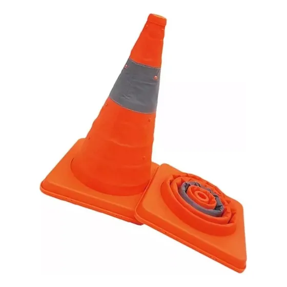 Cone Sinalização Segurança Balizador Refletivo Dobrável 40cm Cor Laranja  Bomder Bom-7501