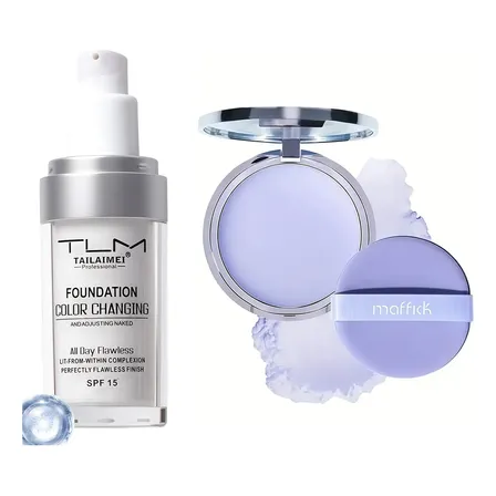 Kit Base Tlm Color Changing Spf15 + Pó Fixador Maffick 01