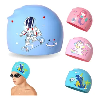 Touca Natação Infantil Piscina Impermeåvel Silicone Bebe Touca Natação Infantil Piscina Impermeåvel Silicone Bebe