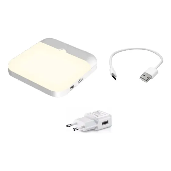 Kit Balizador Led Com Sensor Movimento Recarregável Lâmpada