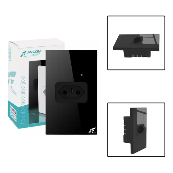 Tomada Inteligente Modular De Parede Para Embutir 20a Cor Preto