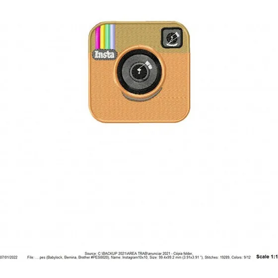 Matriz Bordado Znb6656 Instagram 10x10