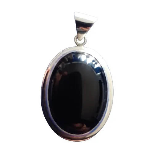 Dije De Plata Y Piedra Obsidiana  - Envio Incluido