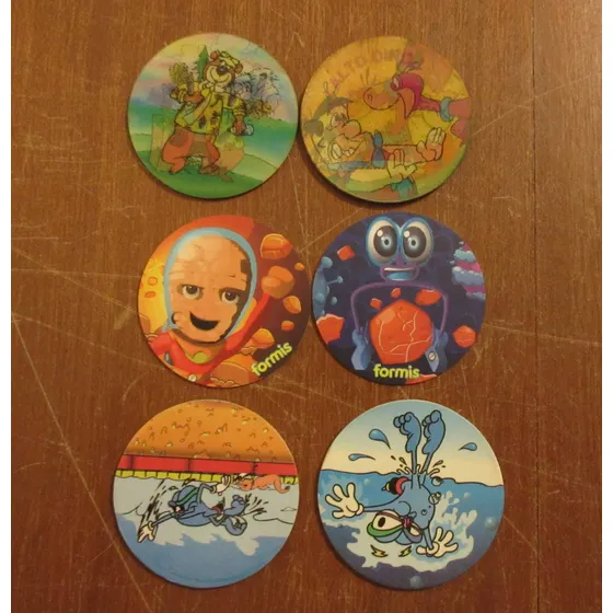 Lote 6 Tazos Coca Cola Juegos Formis Movi Taps Sottano
