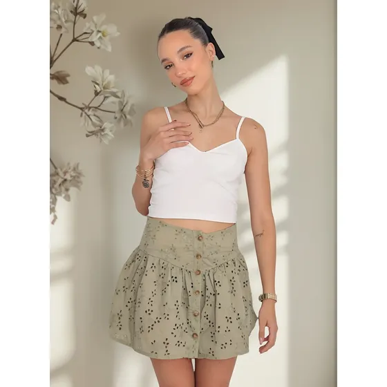 Pollera Nano De Broderie Mora #12025