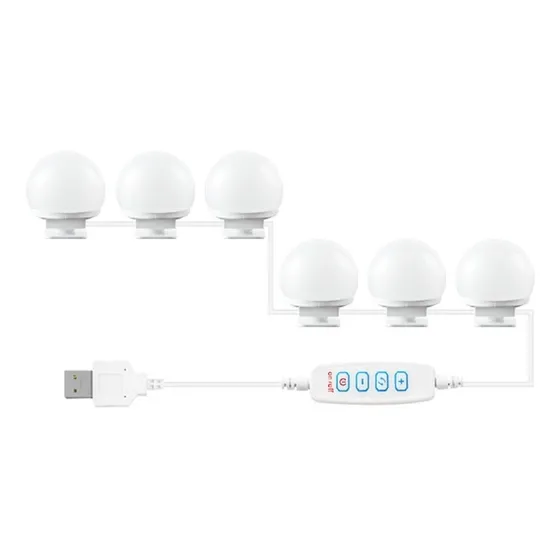  Luces Led Usb Para Espejo Maquillaje Kit X6