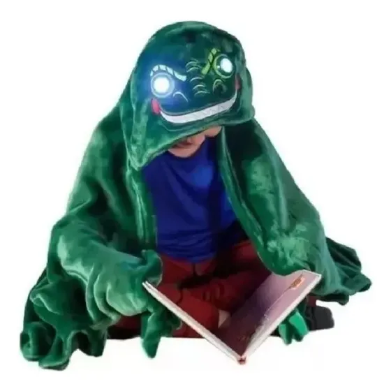 Cobija Manta Capa Infantil Con Luz En Los Ojos Y Capucha