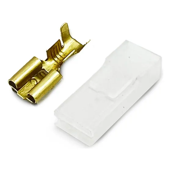   Terminal Encaixe Femea Com Trava 6,3mm+ Capa C/ 100 