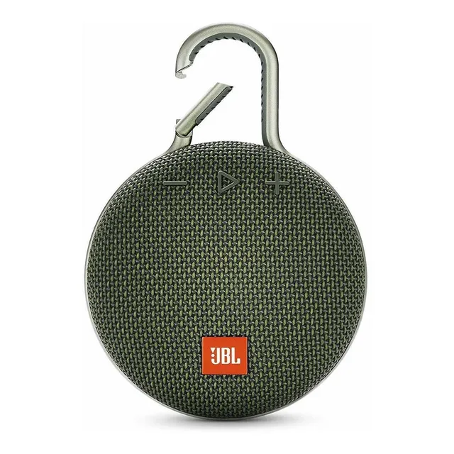 Parlante JBL Clip 3 portátil con bluetooth waterproof forest green