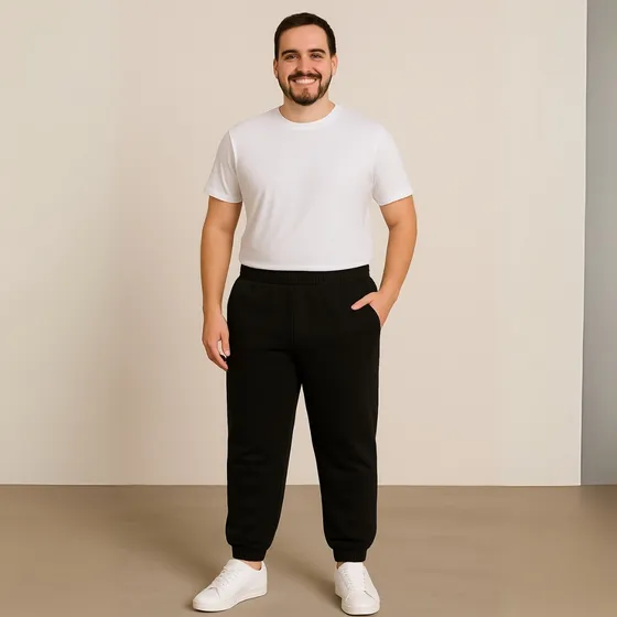 Calça Moletom Plus Size Masculino Flanelado Forrada Inverno