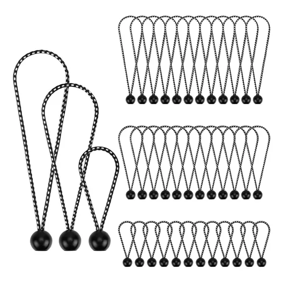60pcs Liga Cuerda Elástica Con Bola Lona Toldo Carpa Tensor