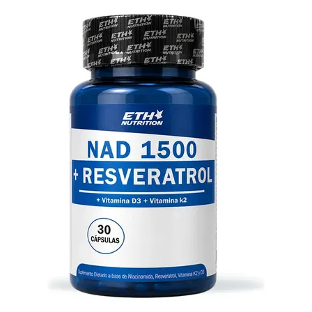 NAD+ Resveratrol Eth Nutrition NAD+ 1500 en cápsula Sin sabor de 30 un