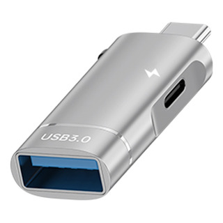 Adaptador Otg De Carga Gris Tipo C A Usb Y Tipo C Adaptador Otg De Carga Gris Tipo C A Usb Y Tipo C