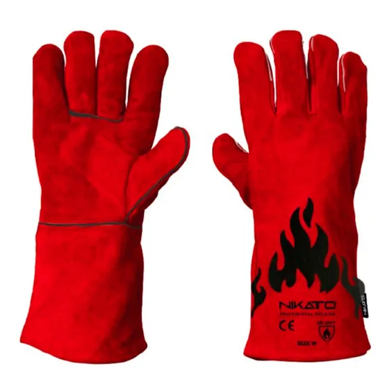 Guantes Nikatto De Soldador Rojo 14 Pulgadas