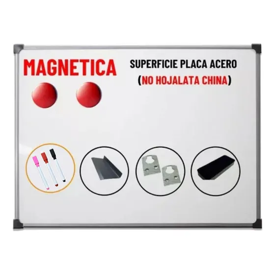 Pizarra Blanca Magnética De 60x100cm +3 Marcadores !