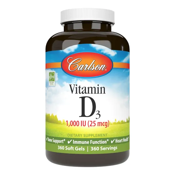 Carlson - Vitamina D3, 1000 Ui (25 Mcg), Salud Ósea, Muscula