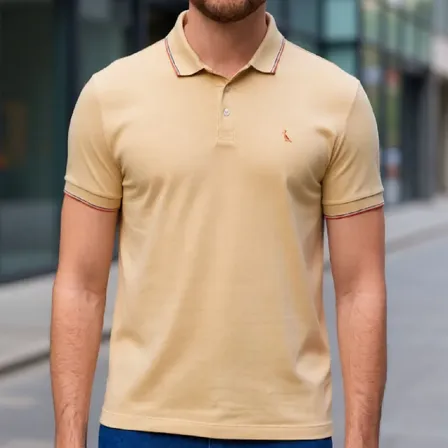 Polo Reserva Masculino Enxuto Novo Friso Areia Quente Liso M